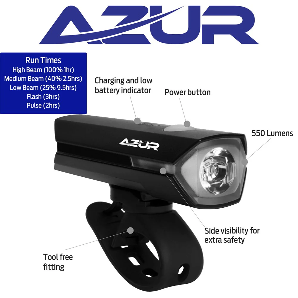 Azur Ursa Front Light 550 Lumens - USB C - Image 2