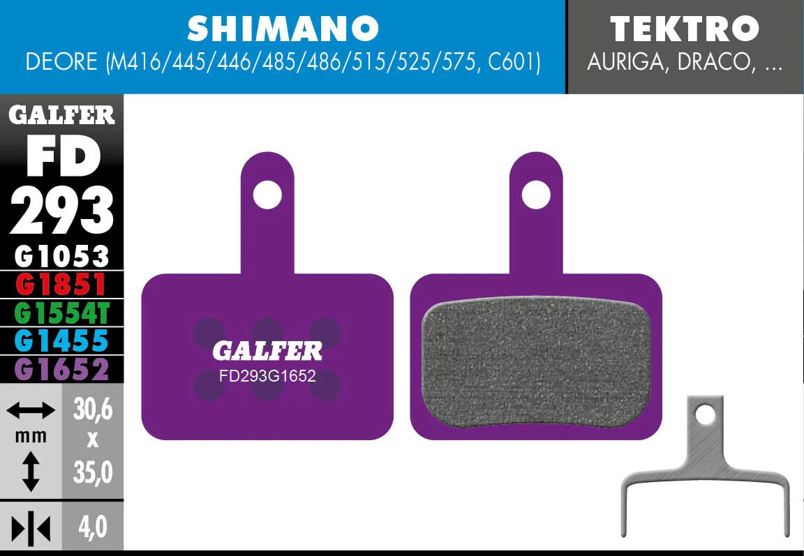 Galfer FD293 Brake Pads Shimano Deore Tektro Auriga - Image 3