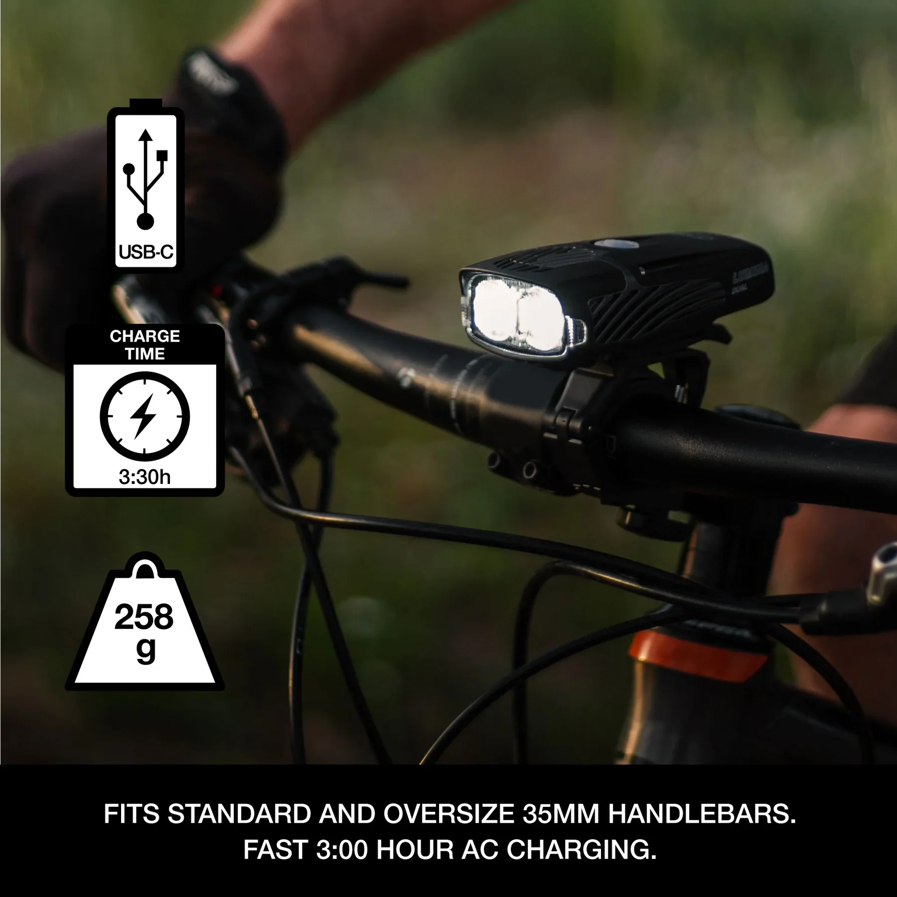 NiteRider Lumina Dual 2000 USB-C Front Light - Image 5