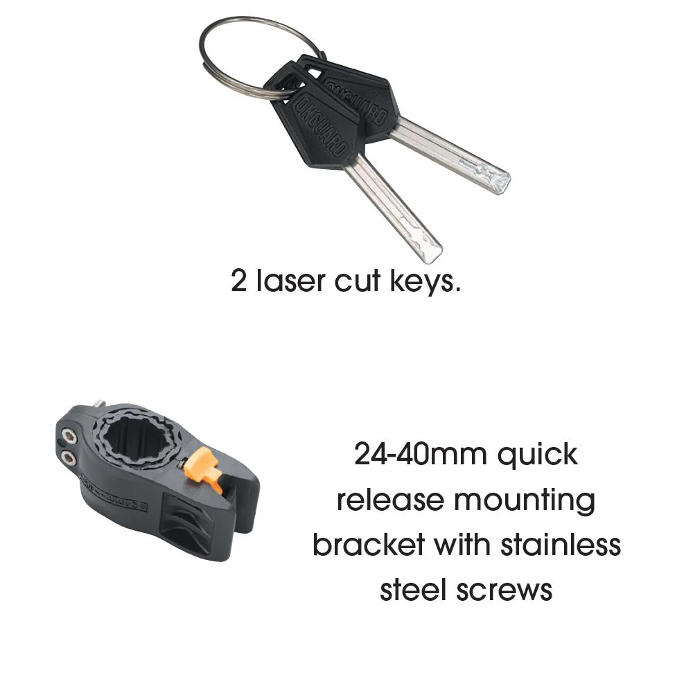 OnGuard OG Series - Mini U-Lock and Cable Keyed - 90mm x 140mm x 11mm - Image 2