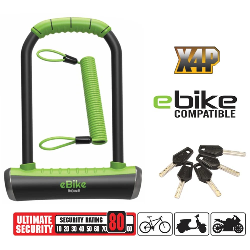 OnGuard Pitbull Standard U-Lock Keyed 11.5cm x 23cm D 14mm - e-Bike Series
