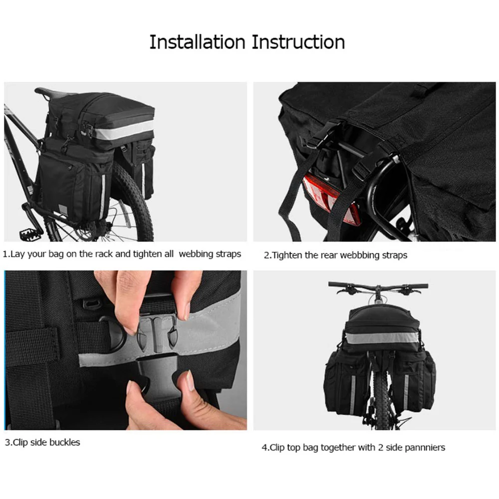 SAHOO Large Capacity Pannier Bag – 37L (18x34x42cm) - Image 2