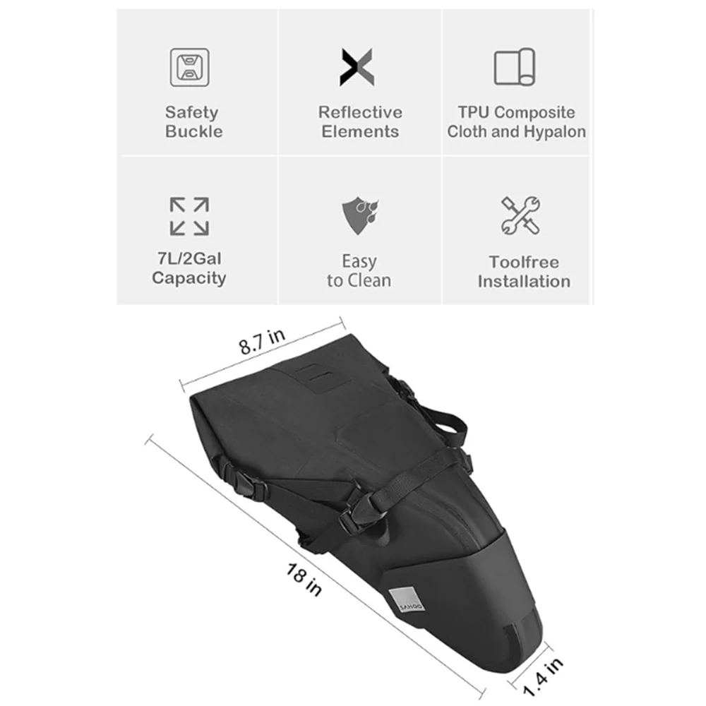 SAHOO Waterproof Seat Bag – 7L Capacity - Image 4